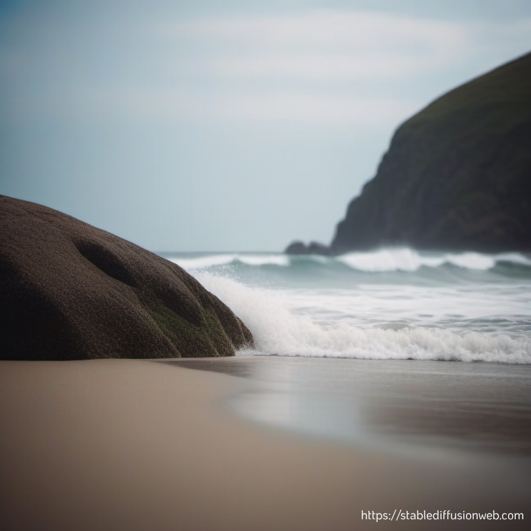 Stable Diffusion Prompt (sai-cinematic): "beach, waves arising and passing away"